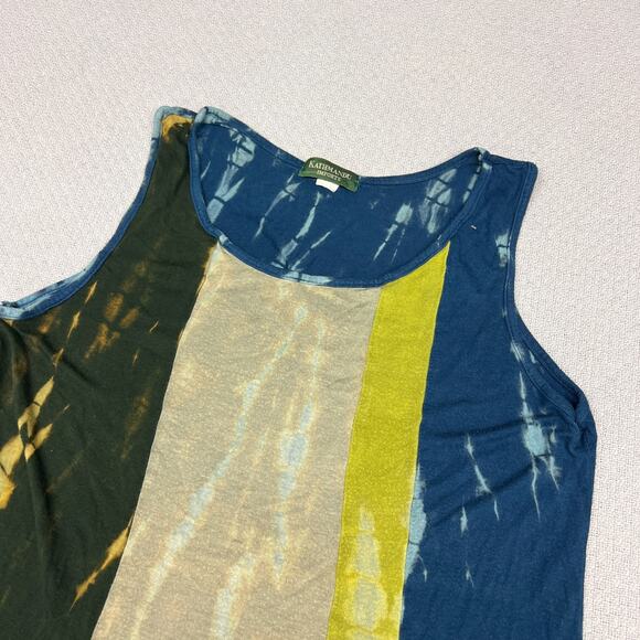 Kathmandu Imports Top Womens S/M Colorblock Tie Dye Tank Boho Hippie Stretch - Picture 2 of 5